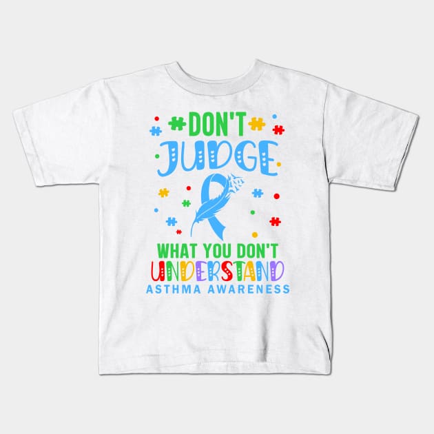 World Asthma Awareness Month Blue Ribbon Kids T-Shirt by GloriaArts⭐⭐⭐⭐⭐
